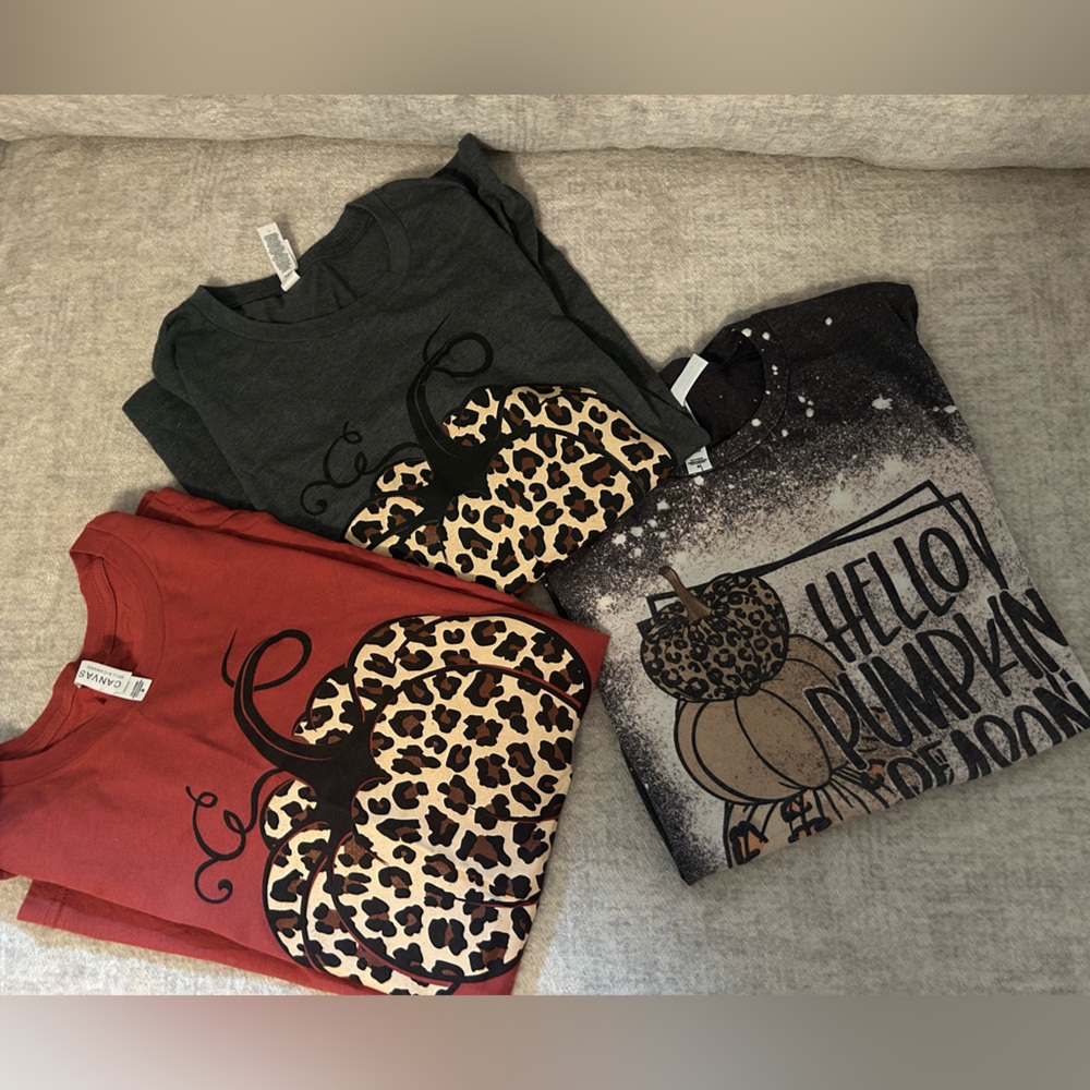 Bundle (3)- Canvas Pumpkin Tee’s